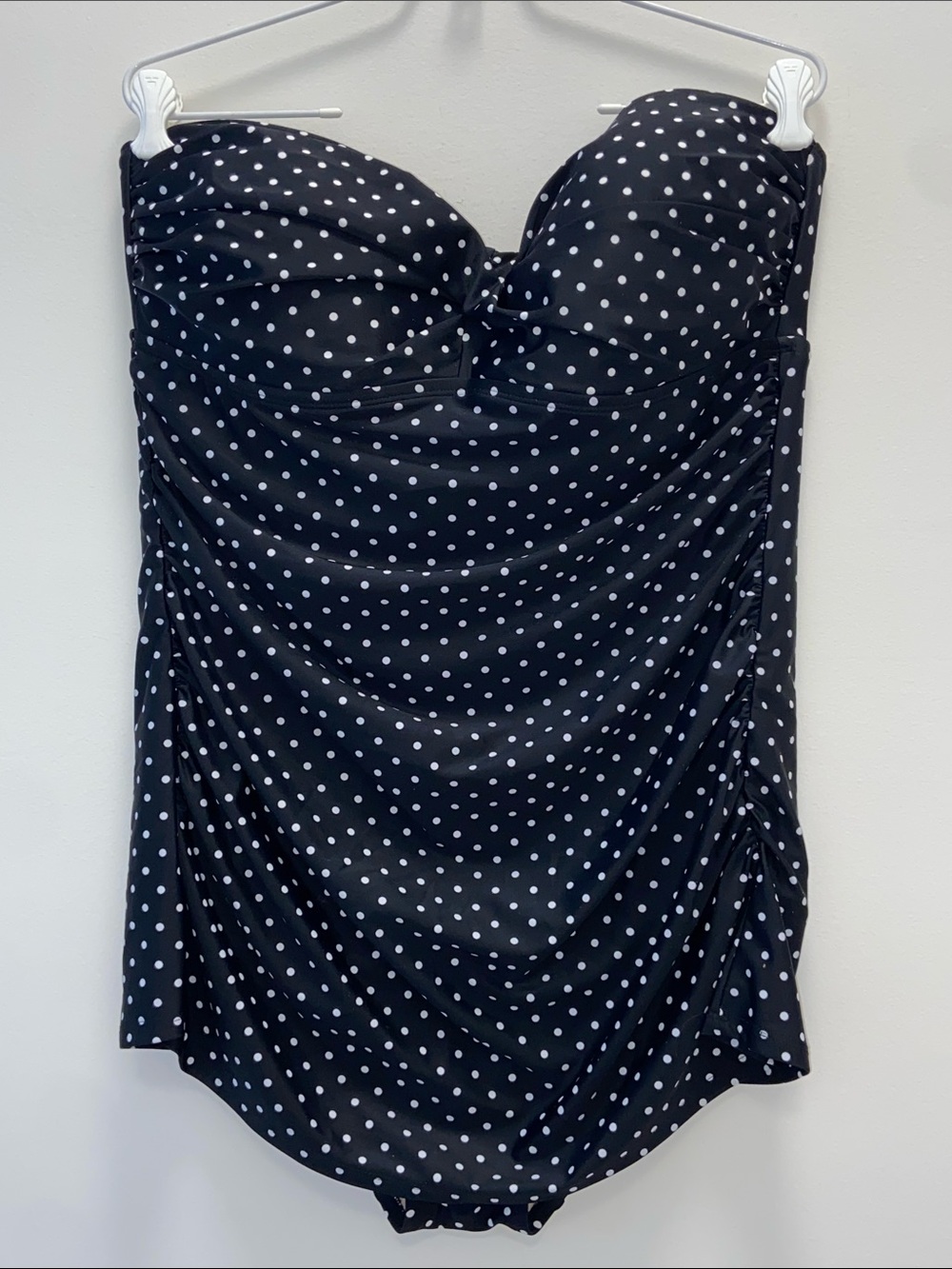 Merona Black White Polka Dot Sweetheart Neck Strapless One-Piece Swimsuit 3724